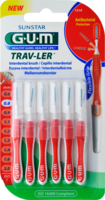 GUM TRAV-LER 0,8mm Kerze rot Interdental+6Kappen